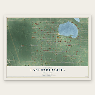 Lakewood Club, Michigan map print, the full design