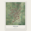 DeKalb, Illinois map print, the full design