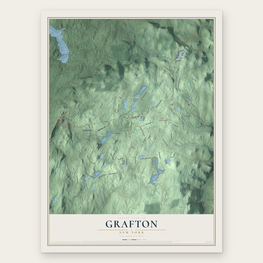 Grafton, New York map print, the full design