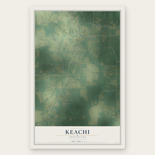 Keachi, Louisiana map print, the full design