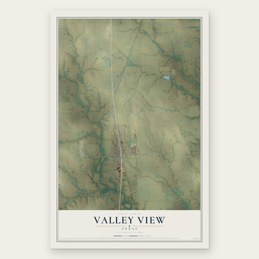 Valley View, Texas map print, the full design