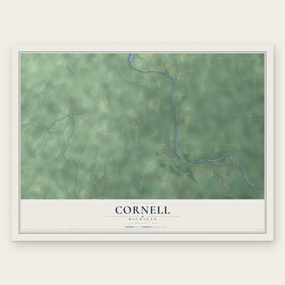 Cornell, Michigan map print, the full design