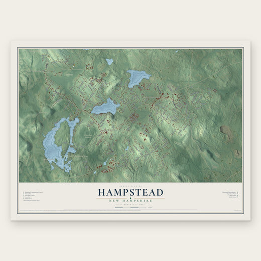 Hampstead, New Hampshire map print, the full design