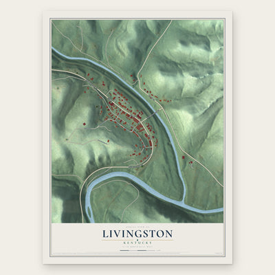 Livingston, Kentucky map print, the full design