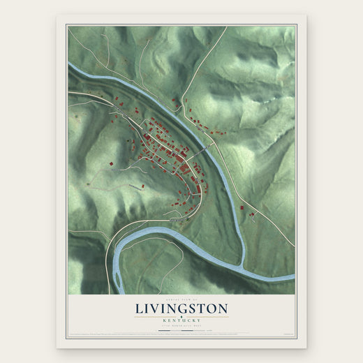 Livingston, Kentucky map print, the full design