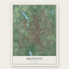 Brockton, Massachusetts map print, the full design