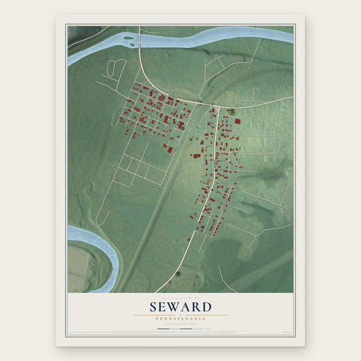 Seward, Pennsylvania map print, the full design