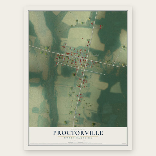 Proctorville, North Carolina map print, the full design