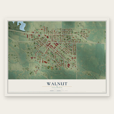 Walnut, Illinois map print, the full design
