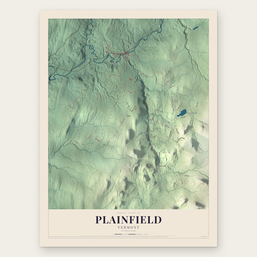 Plainfield, Vermont map print, the full design