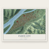Paden City, West Virginia map print, the full design
