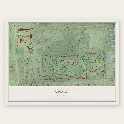 Golf, Florida map print, the full design