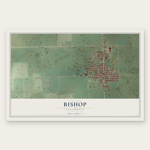Bishop, California map print, the full design