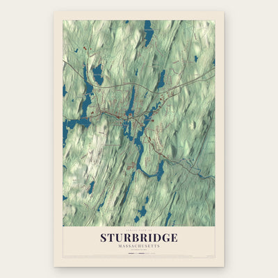 Sturbridge, Massachusetts map print, the full design