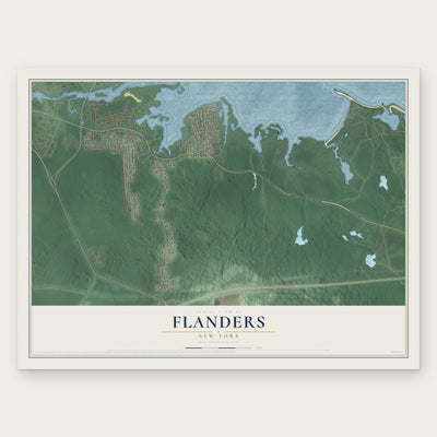 Flanders, New York map print, the full design