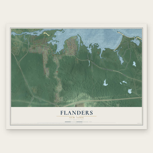 Flanders, New York map print, the full design