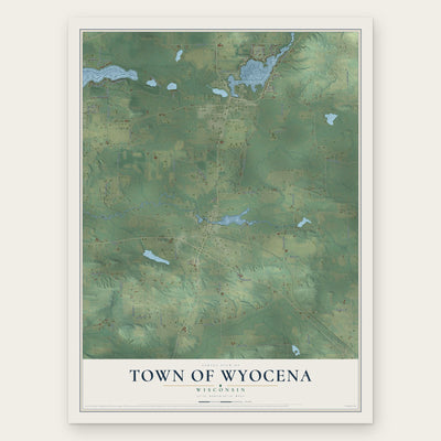 Town of Wyocena, Wisconsin map print, the full design