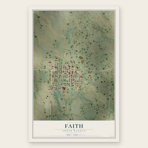 Faith, South Dakota map print, the full design