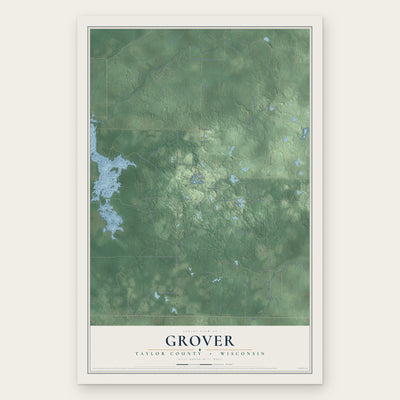 Grover, Taylor County, Wisconsin map print, the full design