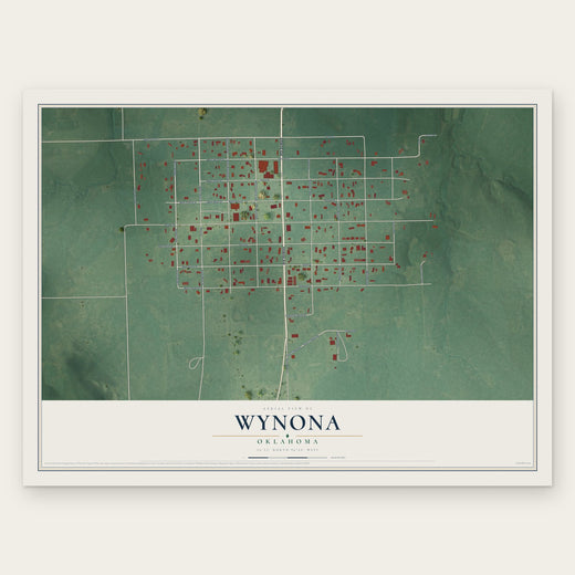 Wynona, Oklahoma map print, the full design