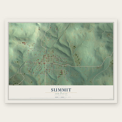 Summit, Arkansas map print, the full design