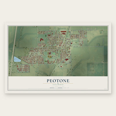 Peotone, Illinois map print, the full design