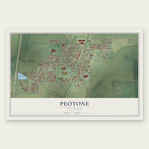 Peotone, Illinois map print, the full design