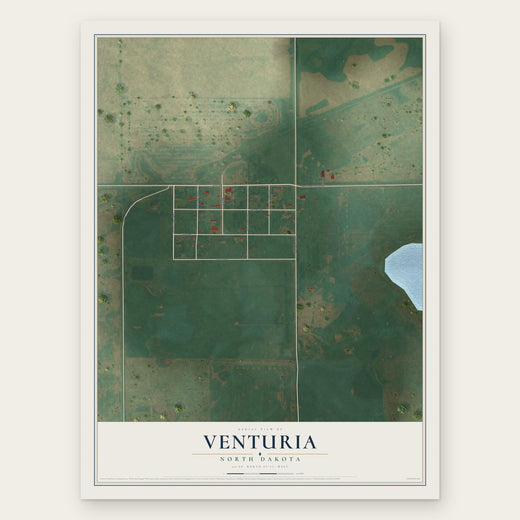 Venturia, North Dakota map print, the full design