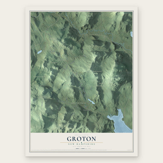 Groton, New Hampshire map print, the full design