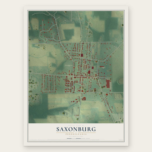 Saxonburg, Pennsylvania map print, the full design