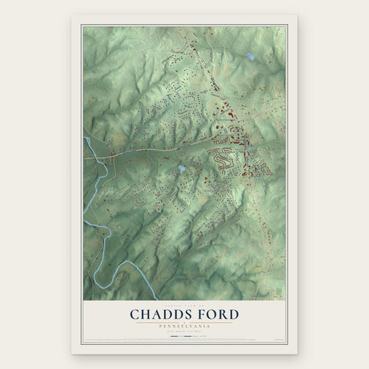Chadds Ford, Pennsylvania map print, the full design