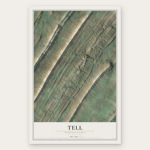 Tell, Pennsylvania map print, the full design