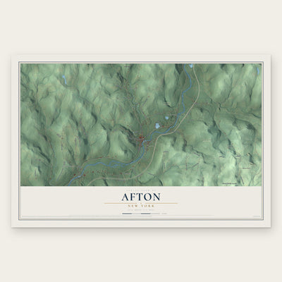 Afton, New York map print, the full design