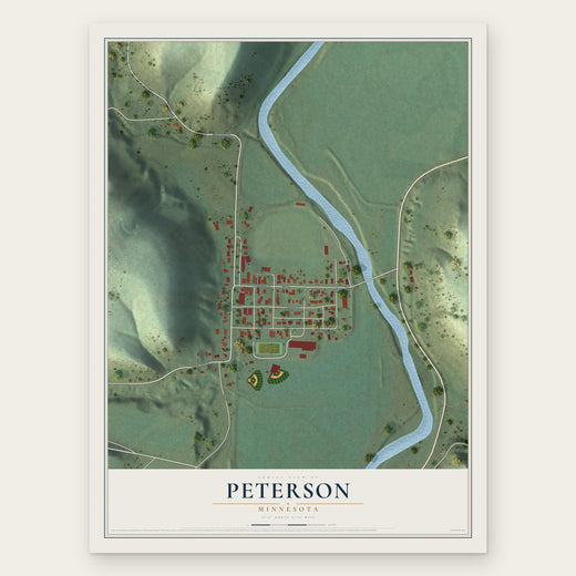 Peterson, Minnesota map print, the full design