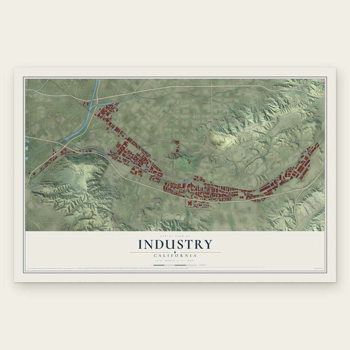 Industry, California map print, the full design