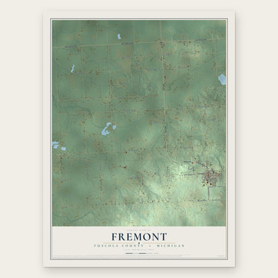 Fremont, Tuscola County, Michigan map print, the full design
