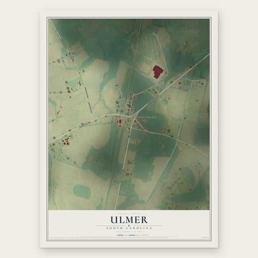 Ulmer, South Carolina map print, the full design