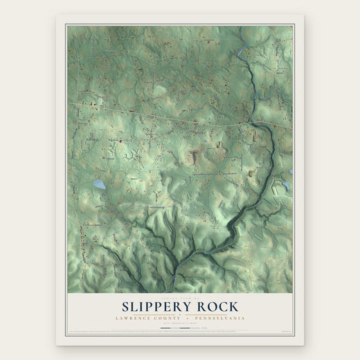 Slippery Rock, Lawrence County, Pennsylvania map print, the full design