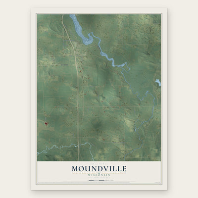 Moundville, Wisconsin map print, the full design