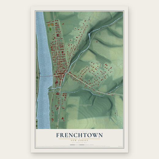 Frenchtown, New Jersey map print, the full design