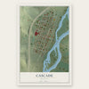 Cascade, Montana map print, the full design