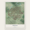 Groves, Texas map print, the full design