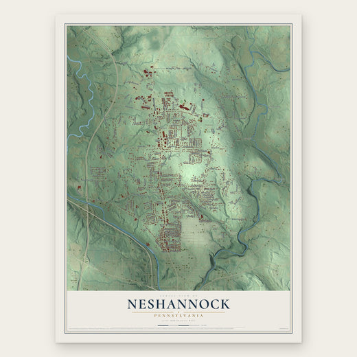 Neshannock, Pennsylvania map print, the full design