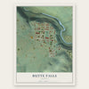 Butte Falls, Oregon map print, the full design