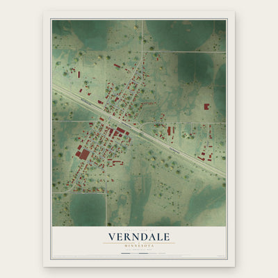 Verndale, Minnesota map print, the full design
