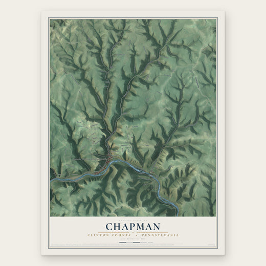 Chapman, Clinton County, Pennsylvania map print, the full design