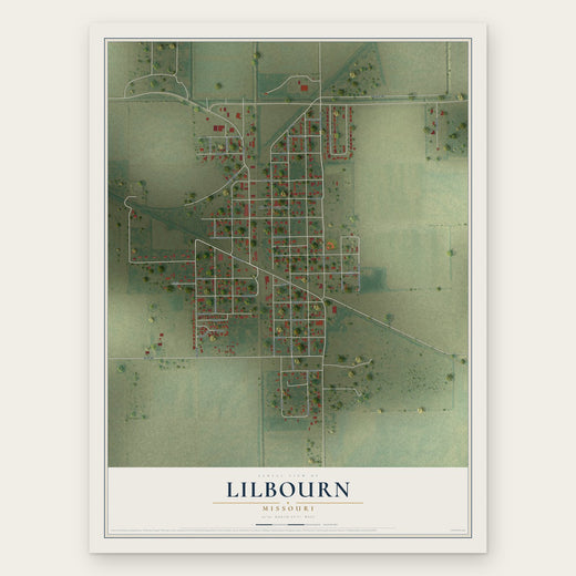 Lilbourn, Missouri map print, the full design
