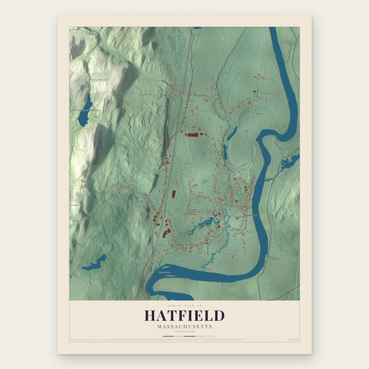 Hatfield, Massachusetts map print, the full design