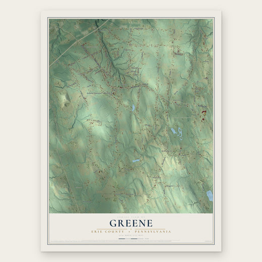 Greene, Erie County, Pennsylvania map print, the full design