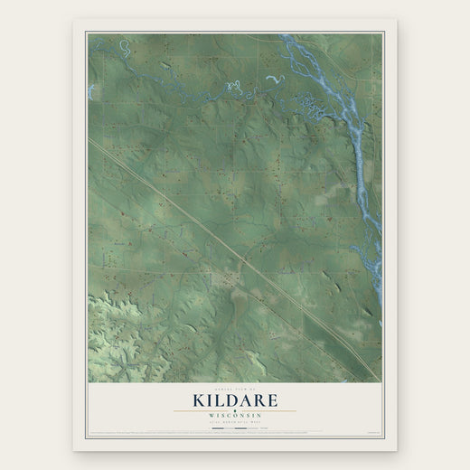 Kildare, Wisconsin map print, the full design